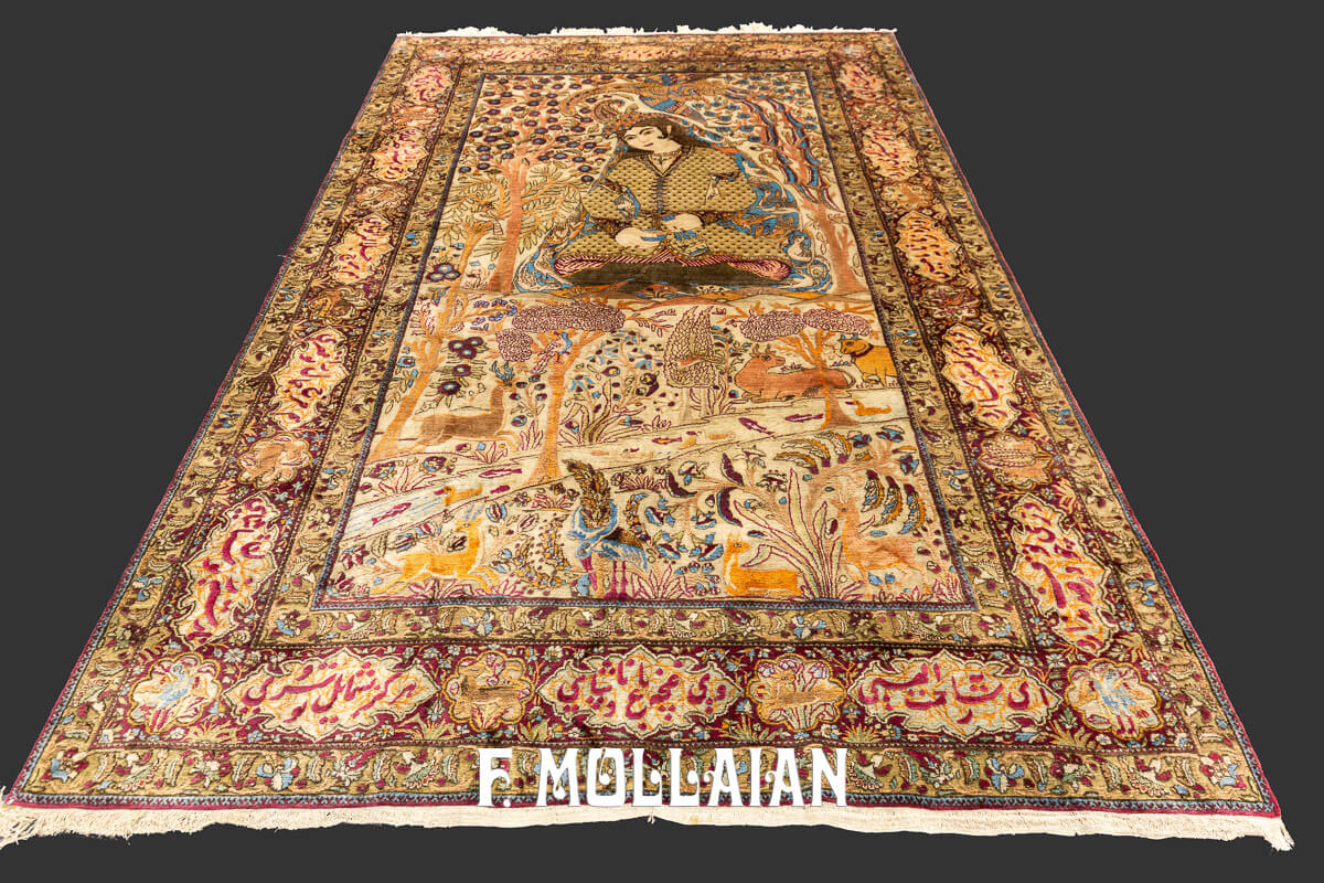 Kashan Mohtasham Pictorial Souf Silk Rug n°:549447